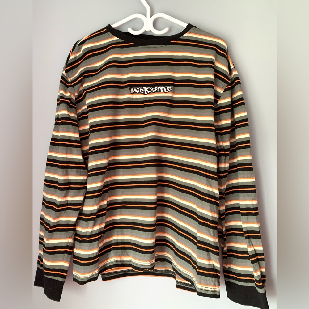 Welcome Brand horizontal striped long sleeve (Size: XL)